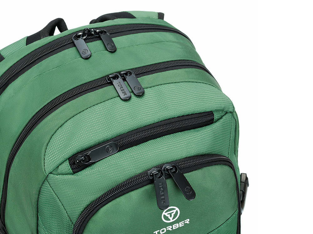 Рюкзак TORBER МЕГАПОЛИС с отделением для ноутбука 16, зеленый, полиэстер, 47 х 34 x 28 см-8