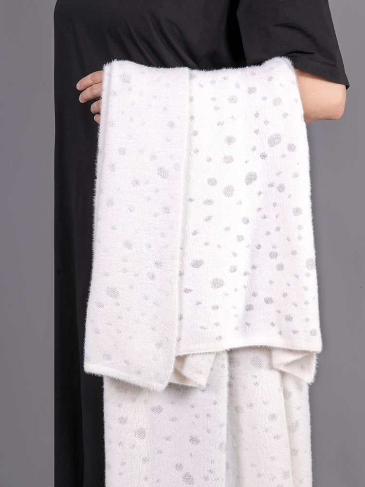 Плед Snowspot Fluffy, белый с люрексом-3