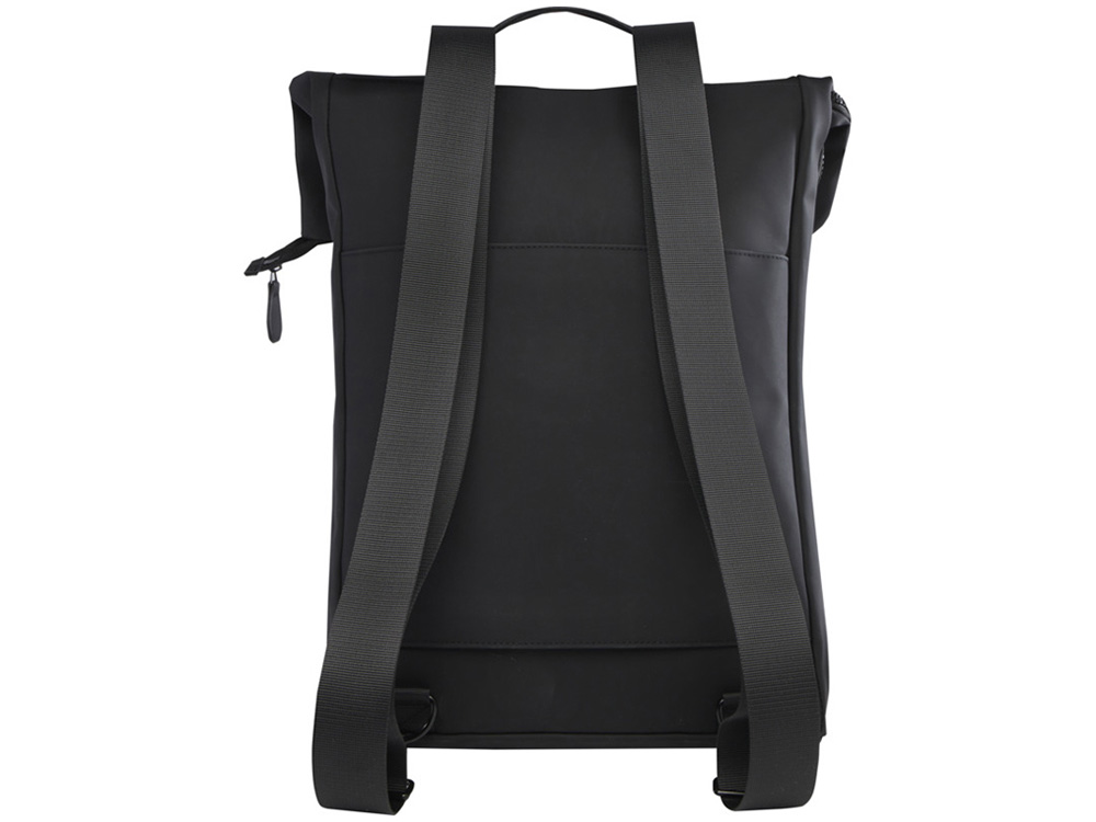 Рюкзак для ноутбука 15,6 Turner объемом 12 л со сворачивающимся верхом, изготовленный из переработанных материалов по стандарту GRS - сплошной черный-2