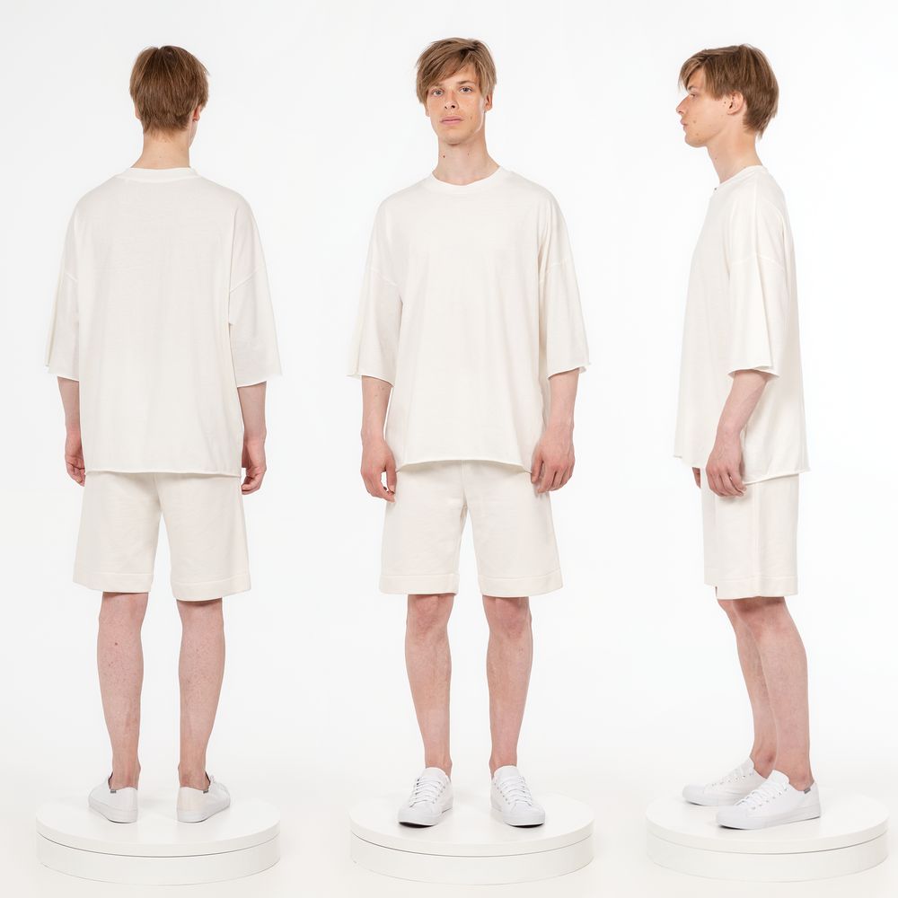 Футболка унисекс оверсайз T1, молочно-белая-6