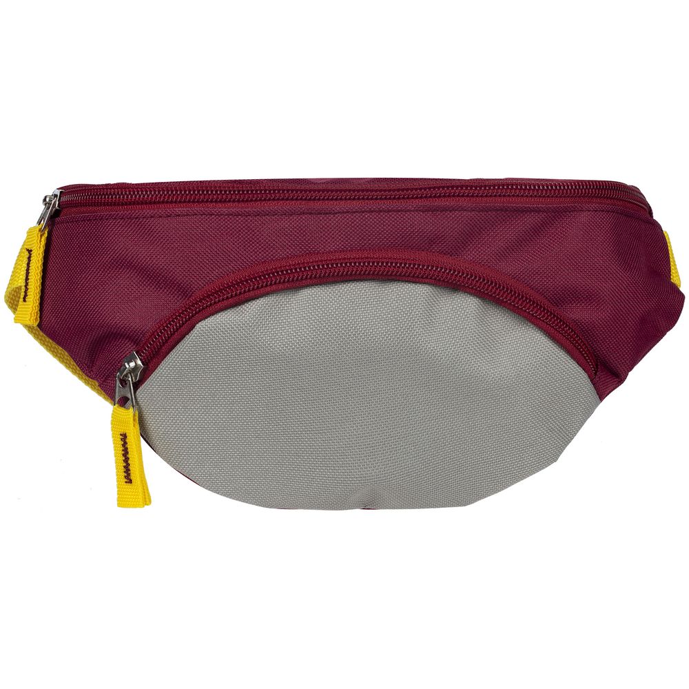Поясная сумка детская Kiddo, бордовая с серым-1