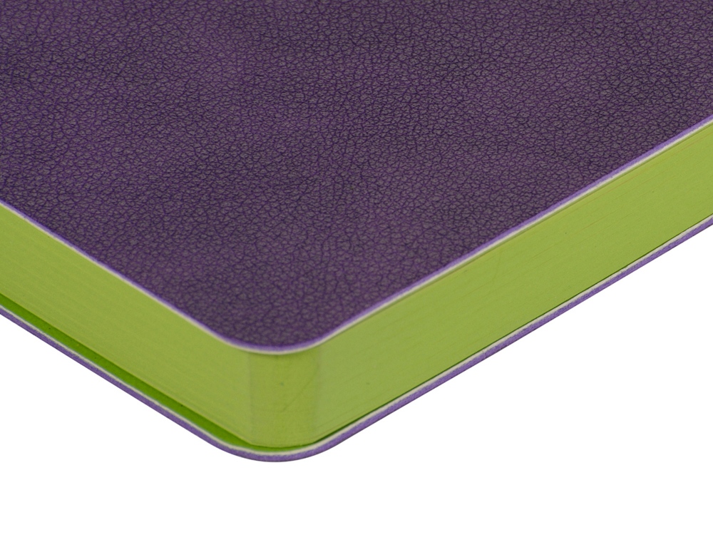 Ежедневник А5 датированный Boston 2026, фиолетовый с салатовым обрезом-3