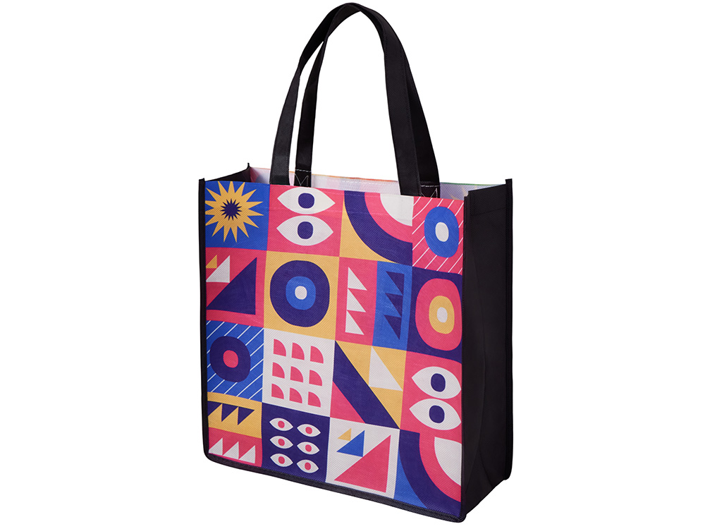 Сумка для шопинга с донной складкой и ручкой из нетканого PET материала-4