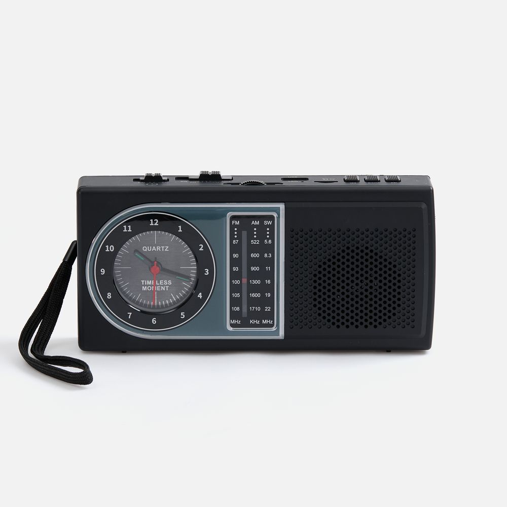 Bluetooth-колонка с радио Comradio, черная-3