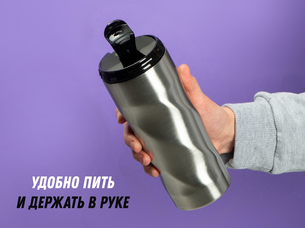 Термокружка Гедж 450мл, серебристый-6