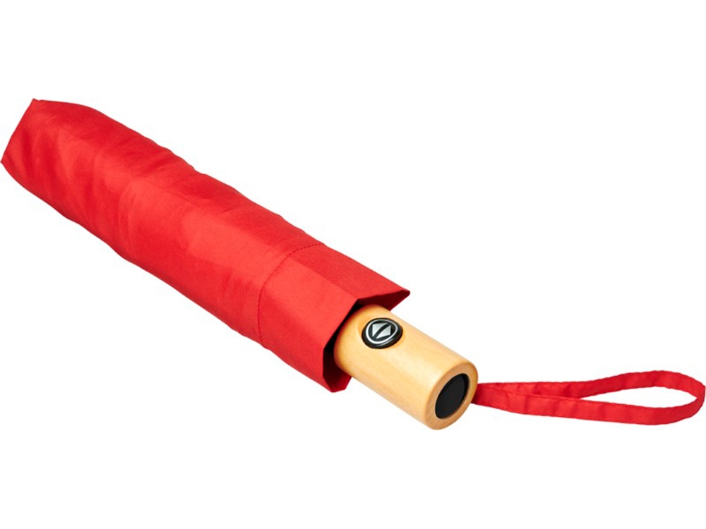 Автоматический складной зонт Bo из переработанного ПЭТ-пластика, красный-2