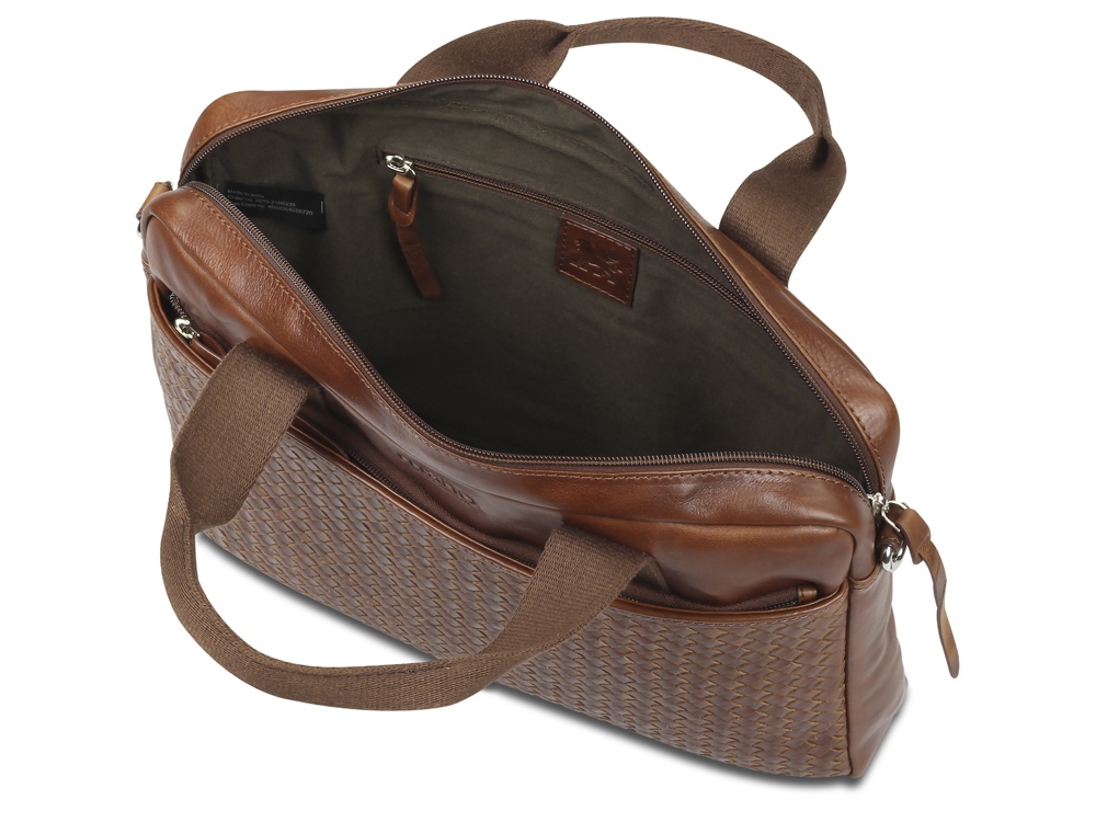 Сумка Mano Don Luca, натуральная кожа в коньячном цвете, 37 х 27 х 6 см-4