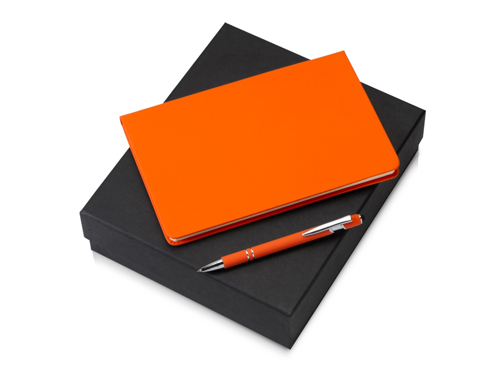 Подарочный набор Wispy swan с ручкой и блокнотом, оранжевый-0