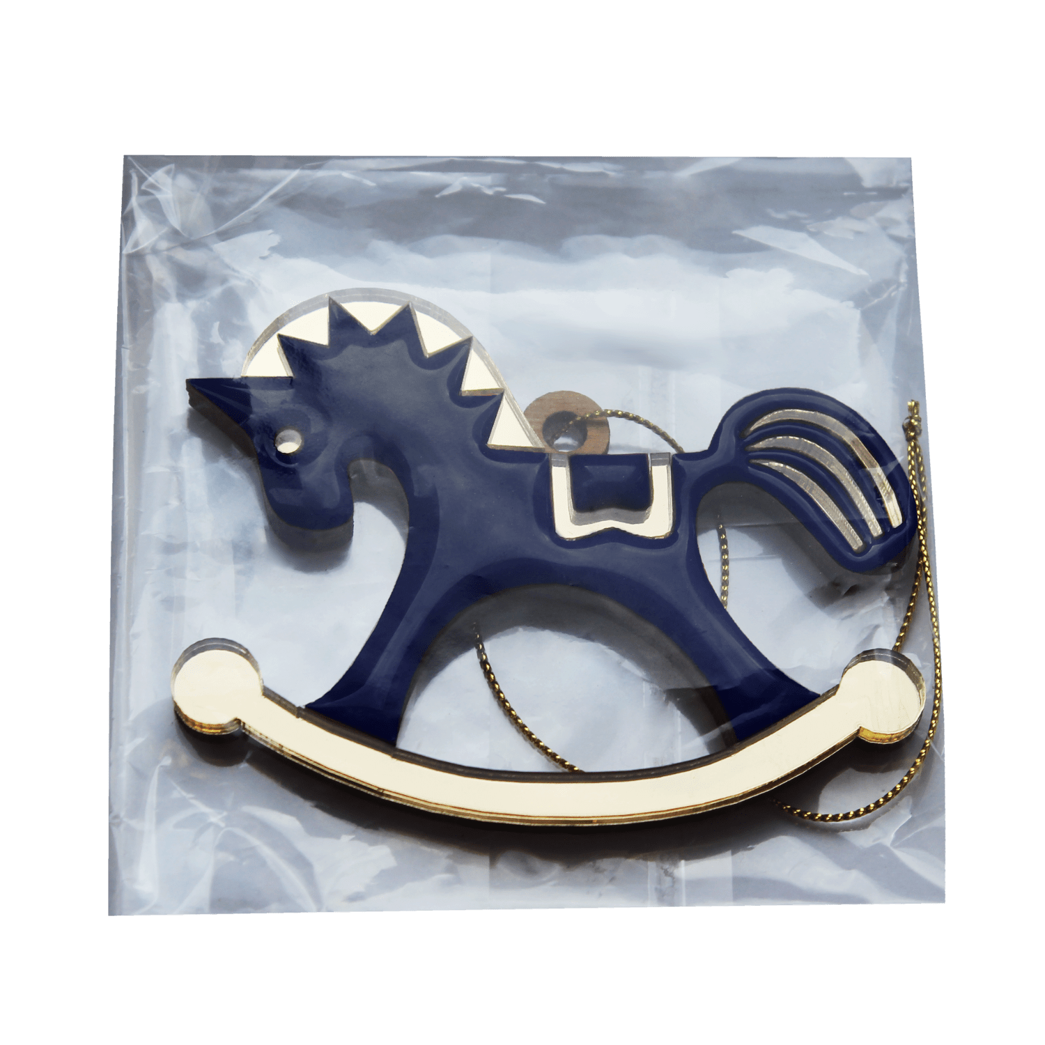 Ёлочная игрушка Лошадка (синий)-6