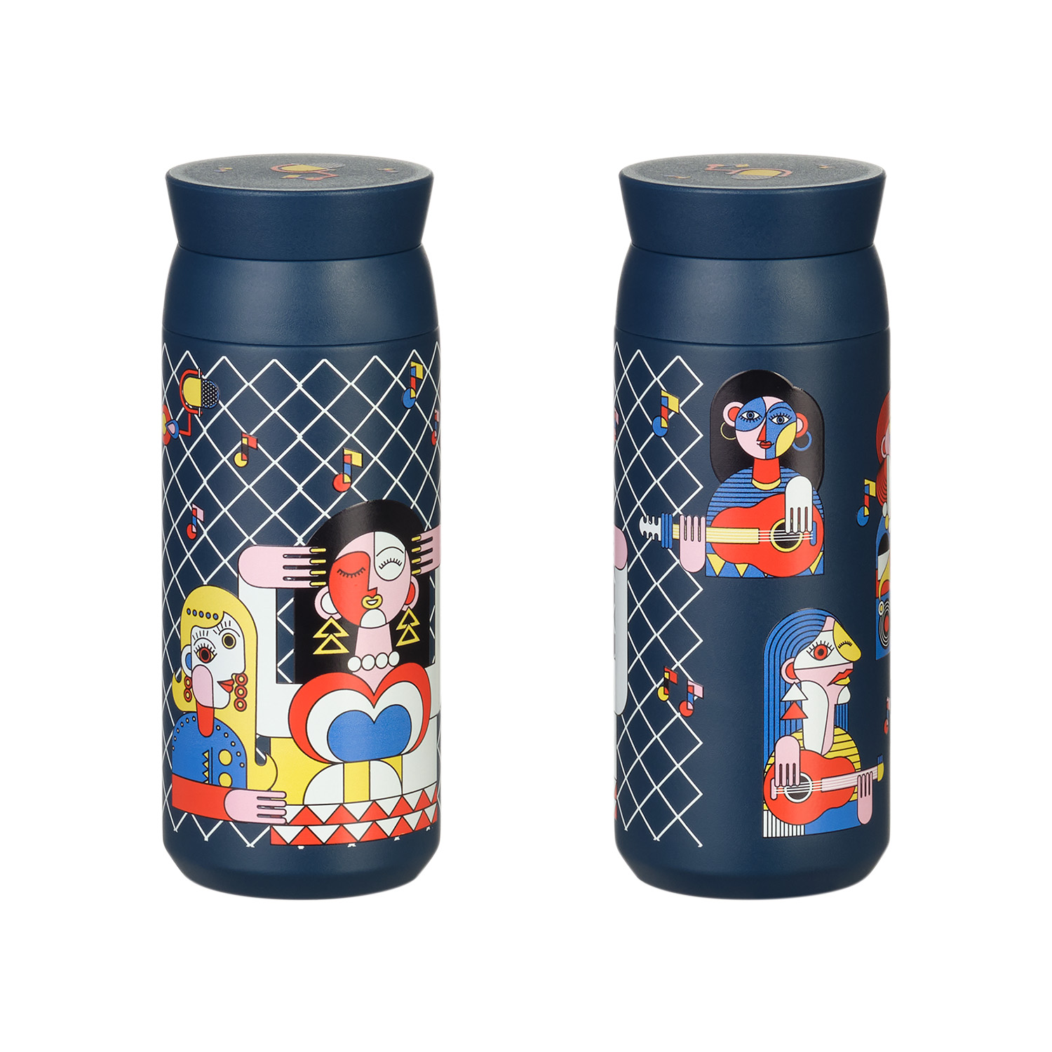 Термобутылка вакуумная герметичная Грейс, синяя-4