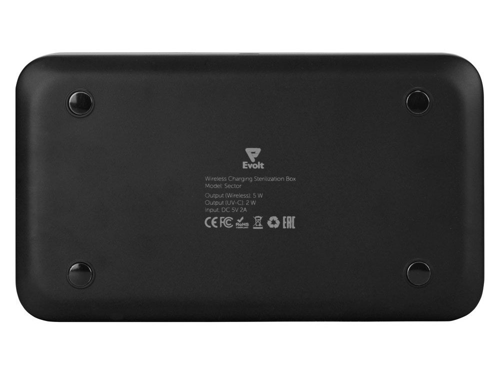 УФ-стерилизатор c функцией беспроводной зарядки Sector, Evolt, черный-8