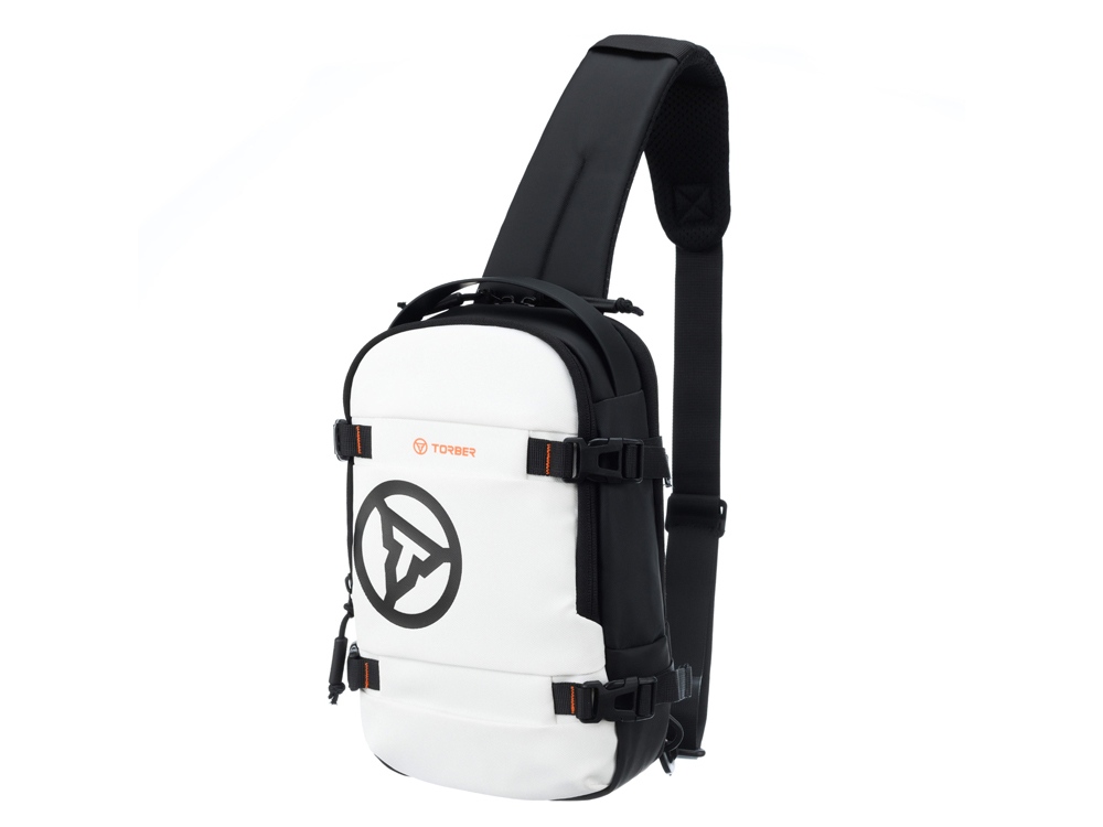 Рюкзак на одно плечо TORBER ЭКСТРИМ, белый/чёрный, 20 х 8 х 31 см, 5л-1