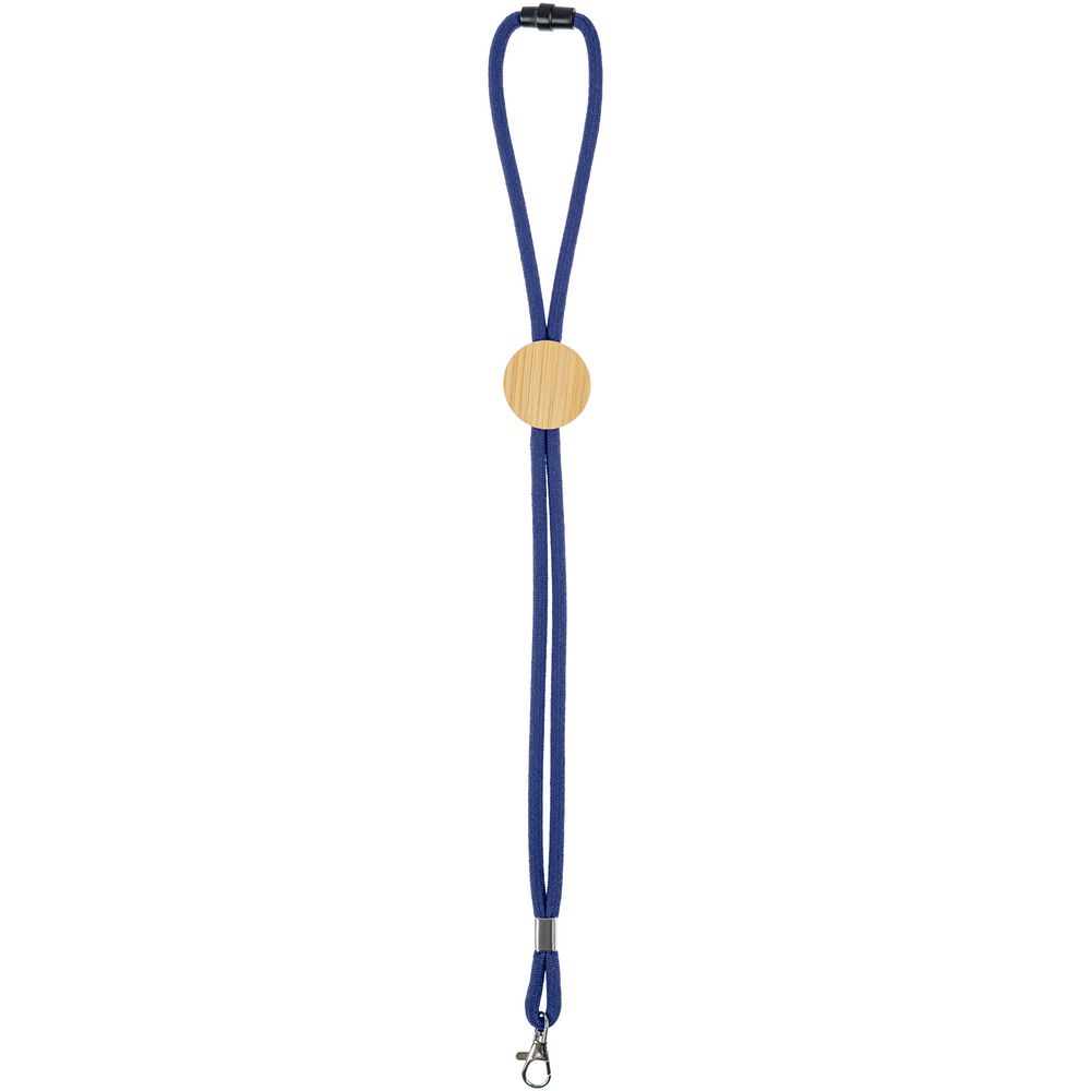 Шнурок для бейджа Tube Wood, синий-3