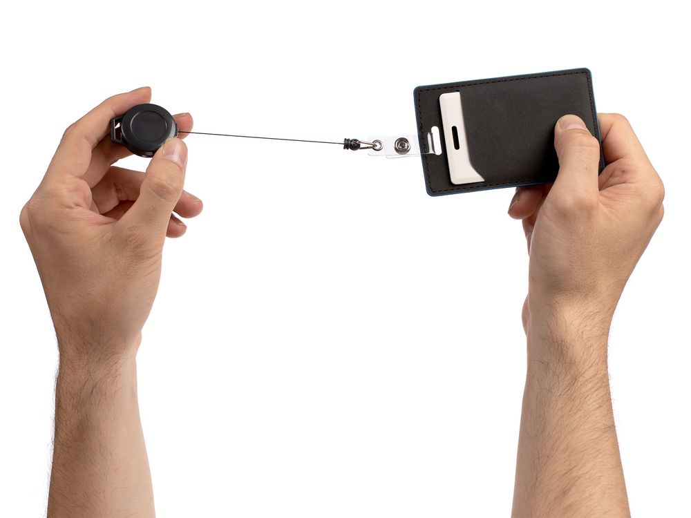 Ретрактор Attach New с ушком под ленту, черный-3