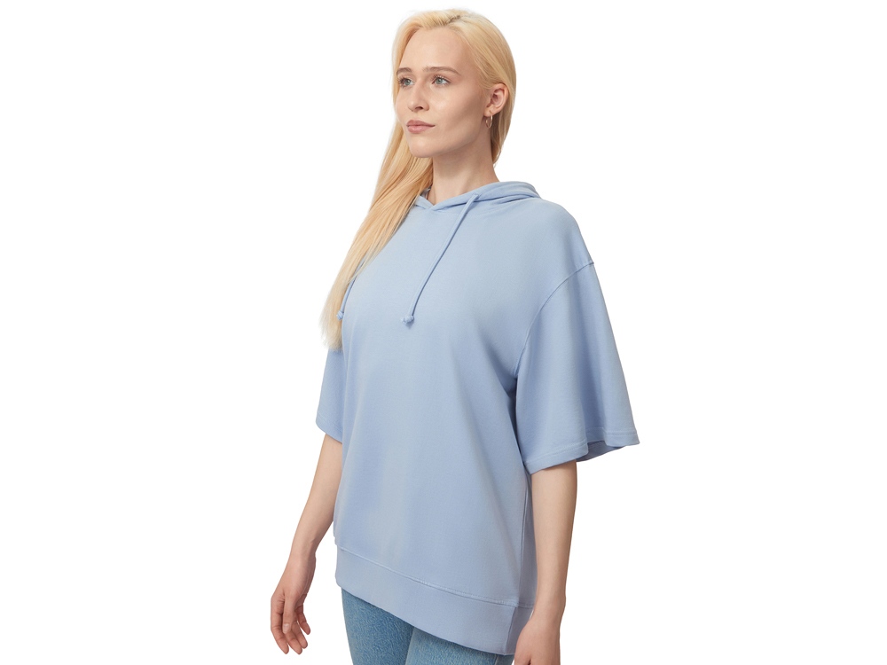 Худи оверсайз с коротким рукавом Warsaw унисекс, небесно-голубой-5