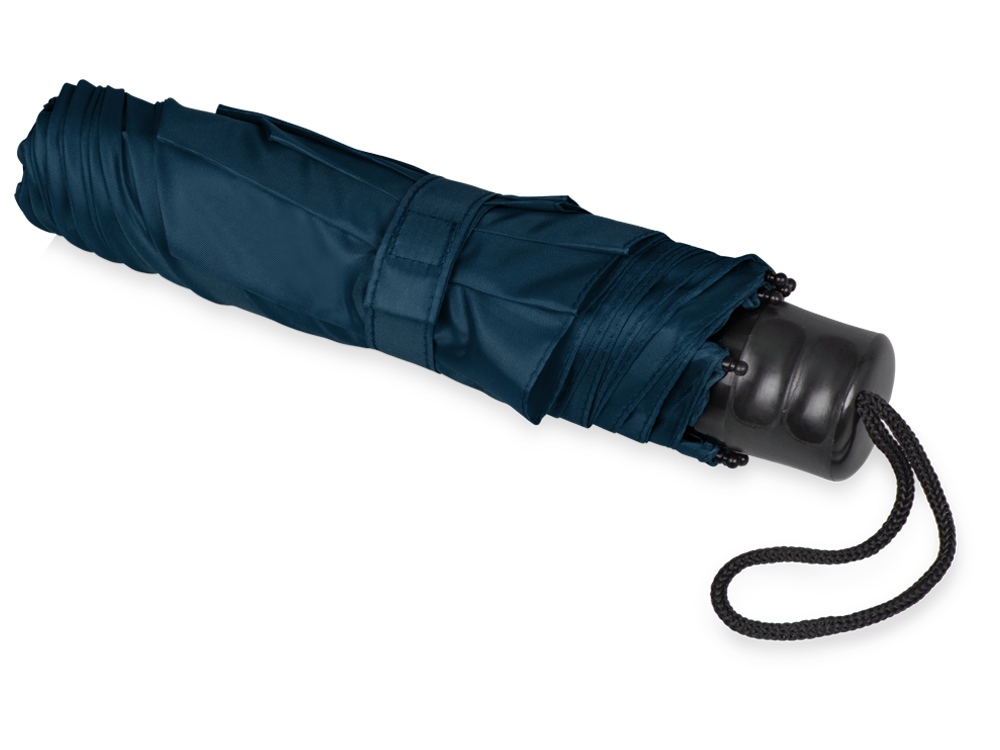 Зонт складной Columbus, механический, 3 сложения, с чехлом, темно-синий-2