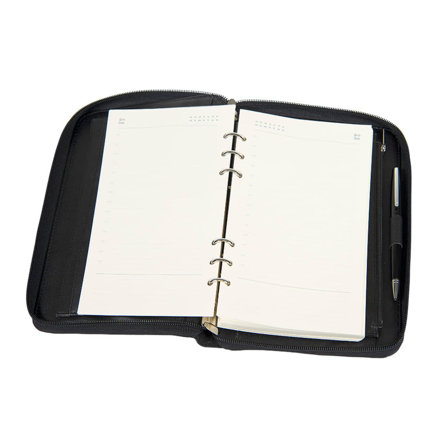 Ежедневник недатированный Chief, A5, на молнии, черный, кремовый блок, подарочная коробка, черный-6