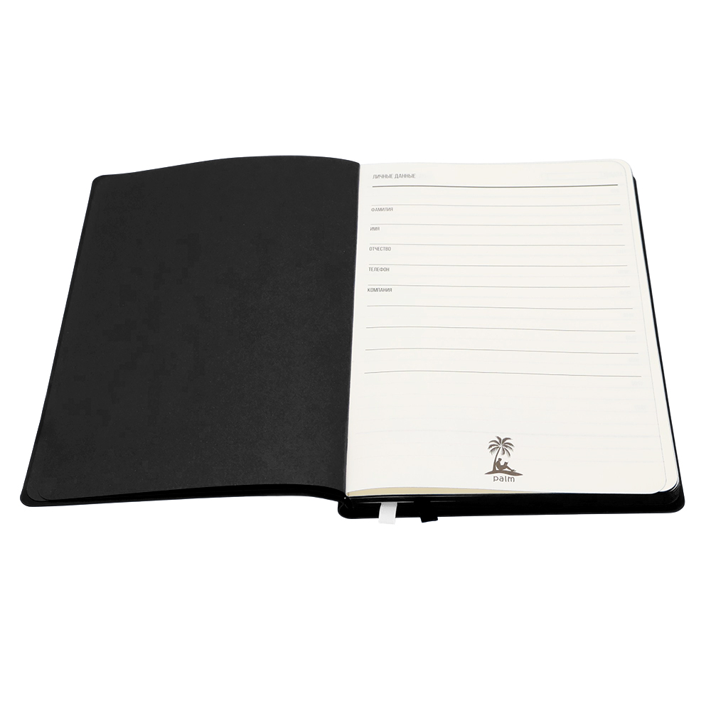 Ежедневник A5 недатированный Gabby в мягком переплёте, Черный.-2