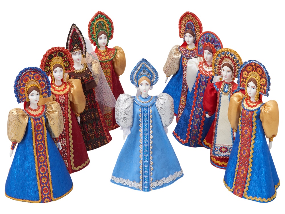 Подарочный набор: кукла фарфоровая, крем-мед, голубой-4