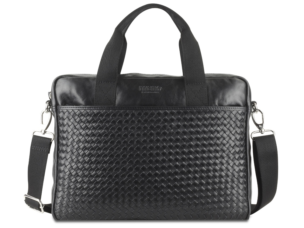 Сумка Mano Don Luca, натуральная кожа в черном цвете, 37 х 27 х 6 см-0