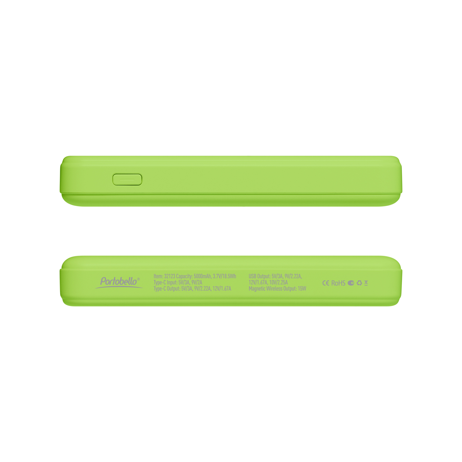 Внешний аккумулятор Ларго PD (Largo PD) 5000mAh с функцией беспроводной зарядки 15W, салатовый-4