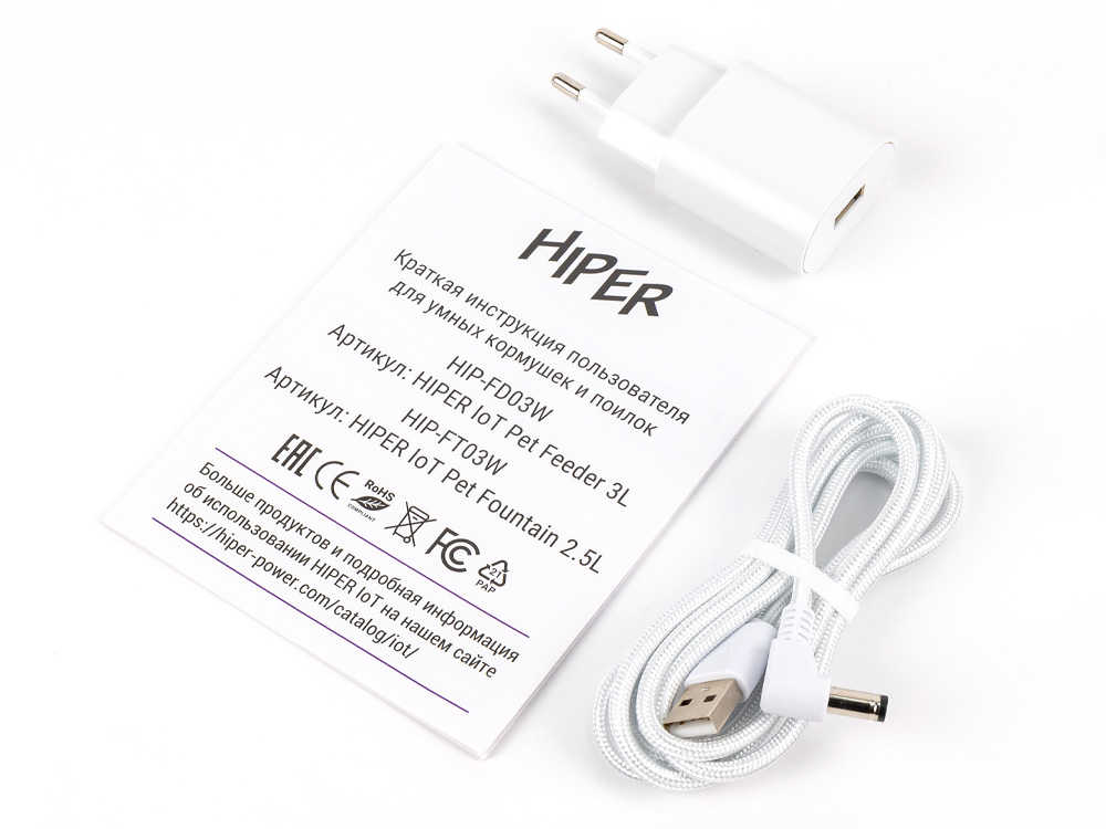 Умная Wi-Fi поилка IoT Pet Fountain, 2500 мл, белый-12