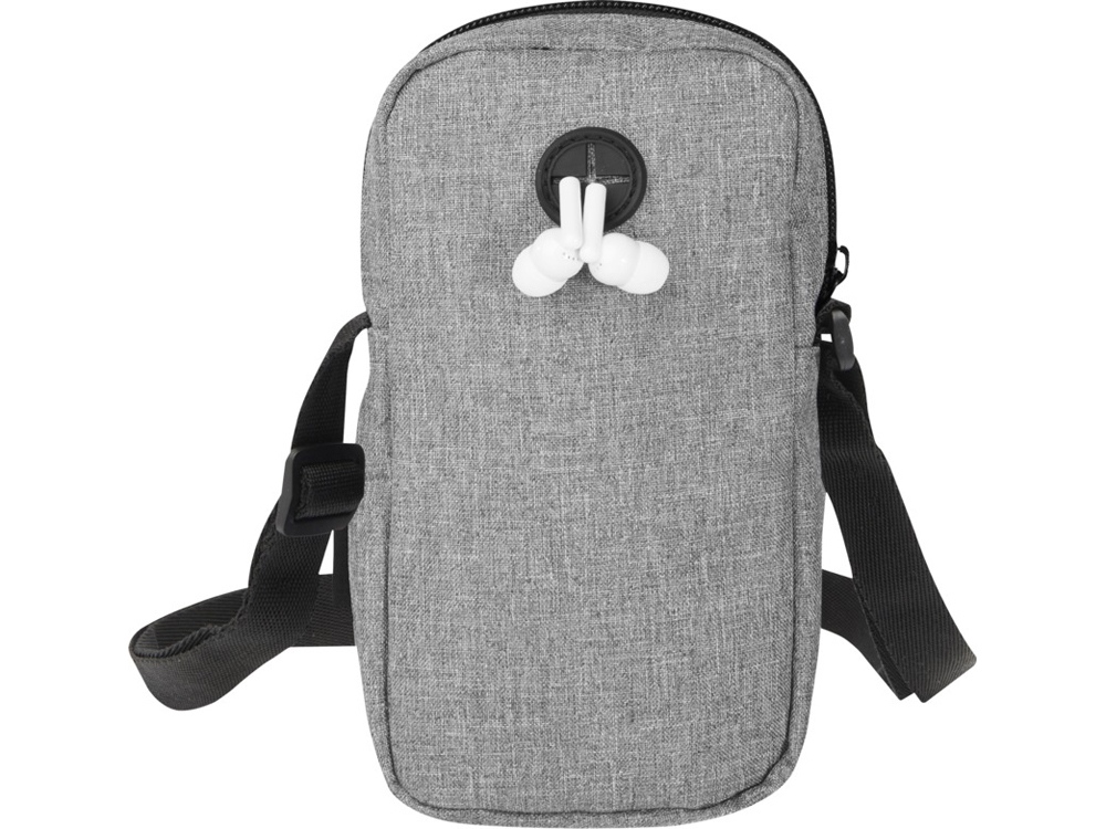 Сумка для телефона Ross из переработанного материала, серый яркий-2