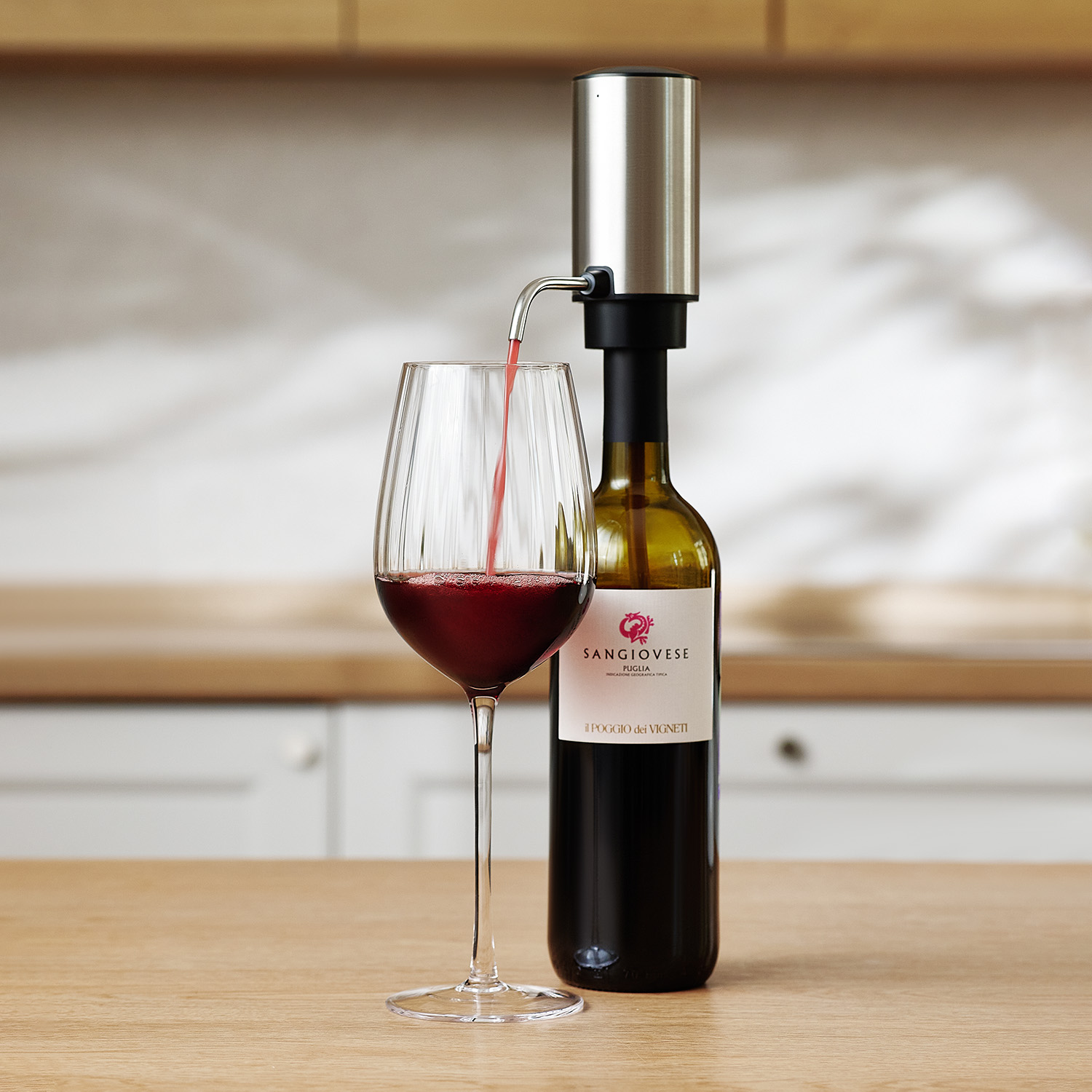 Электрический аэратор Dante, серебряный-8