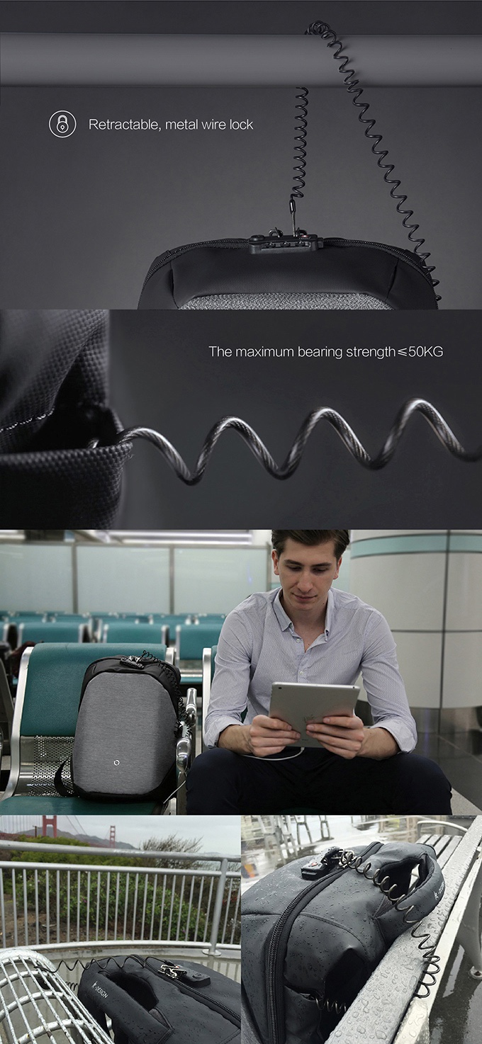 Рюкзак ClickPack Pro 46х34х16 см, комбинированный черный/серый-15