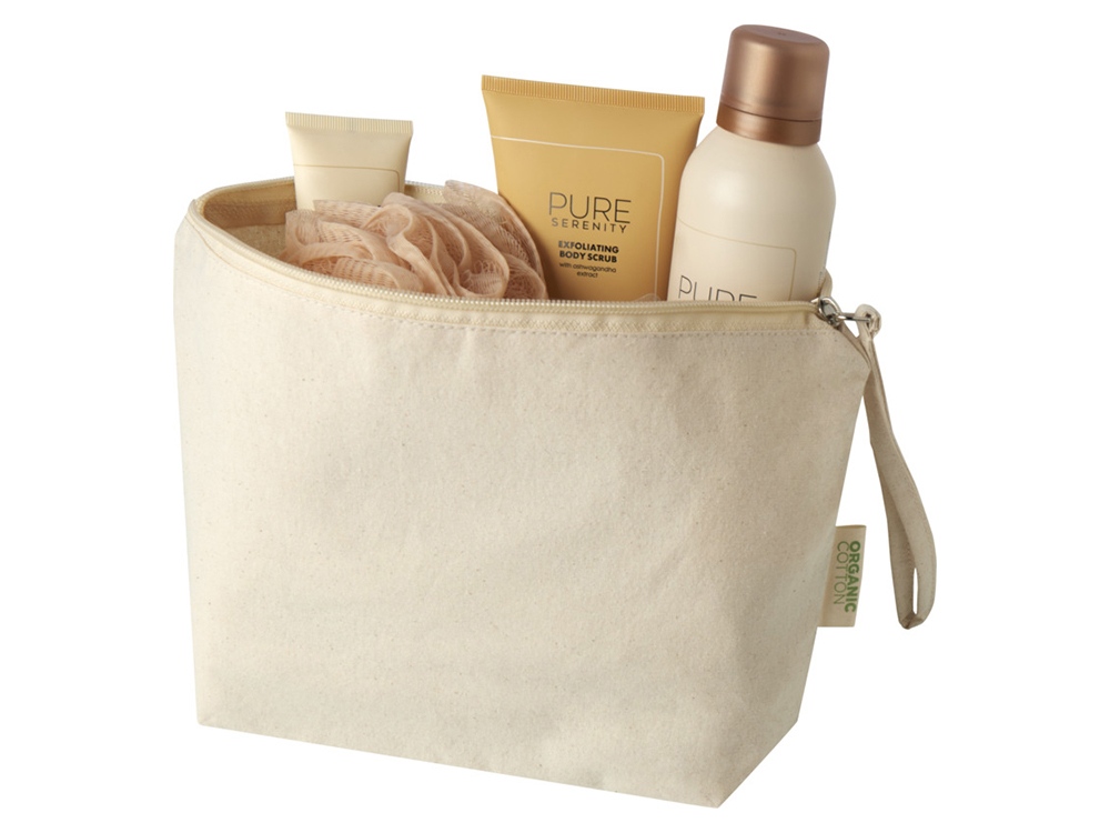 Orissa большая сумка для аксессуаров из органического материала GOTS, 180 г/м², 3 л - Натуральный-3