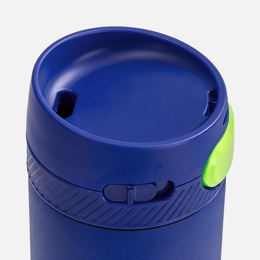 Термостакан X1 с цветной кнопкой, синий с желтым-3