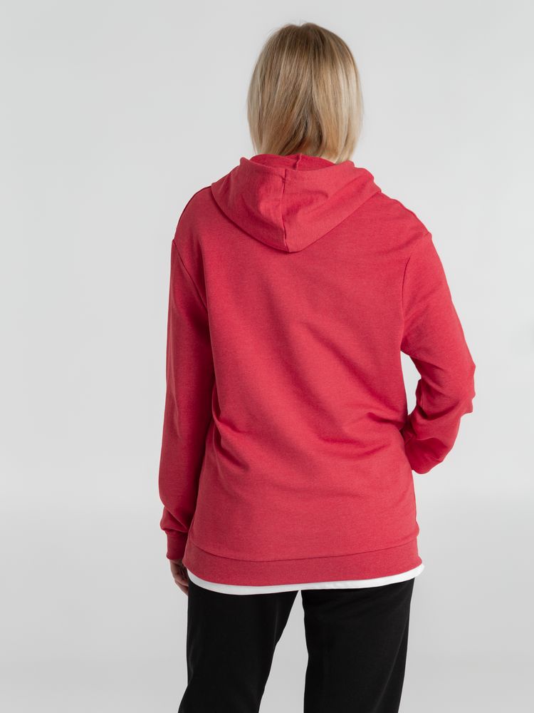 Толстовка с капюшоном унисекс Hoodie, красный меланж-9