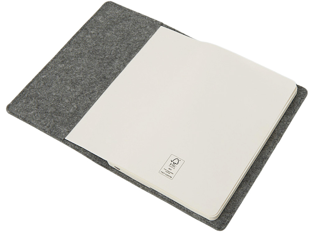 Двустороннее портфолио из рпет-фетра и искусственной кожи Felt, серый-7