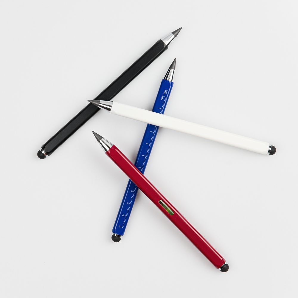 Вечный карандаш Quarta со стилусом и уровнем, синий-3