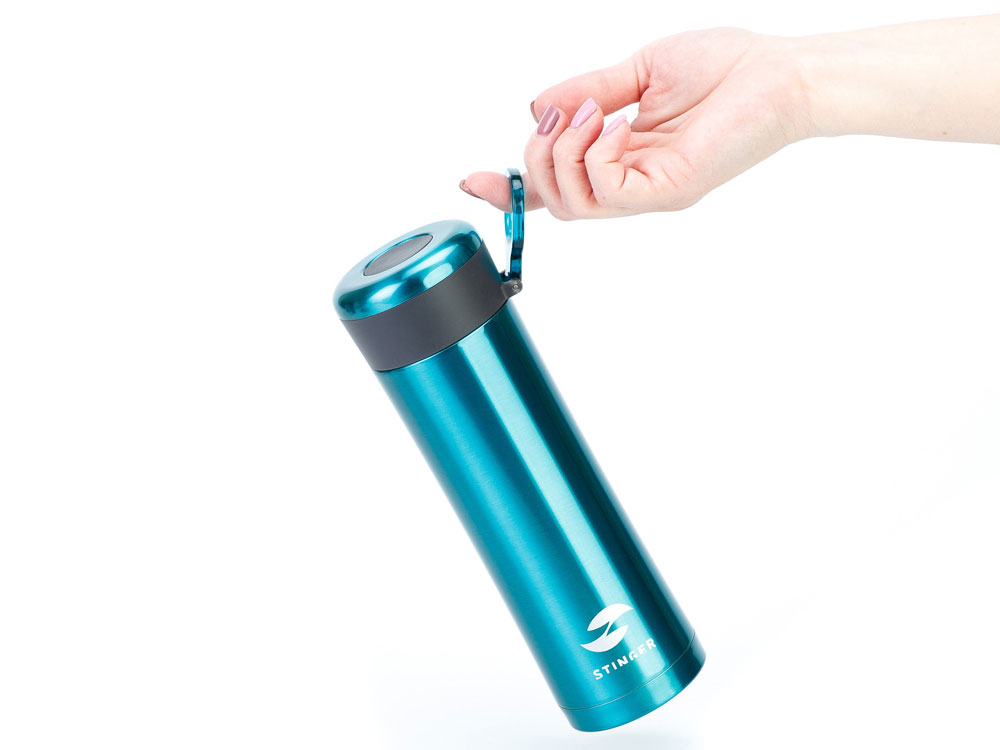 Термокружка Stinger, 0,42 л, сталь/пластик, изумрудный глянцевый, 7,5 х 6,9 х 22,2 см-4