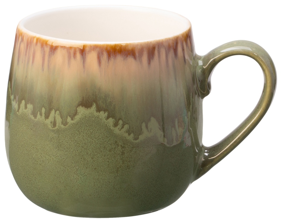 Кружка с вулканическим эффектом по краю Etna, 440 мл, оливковый-1