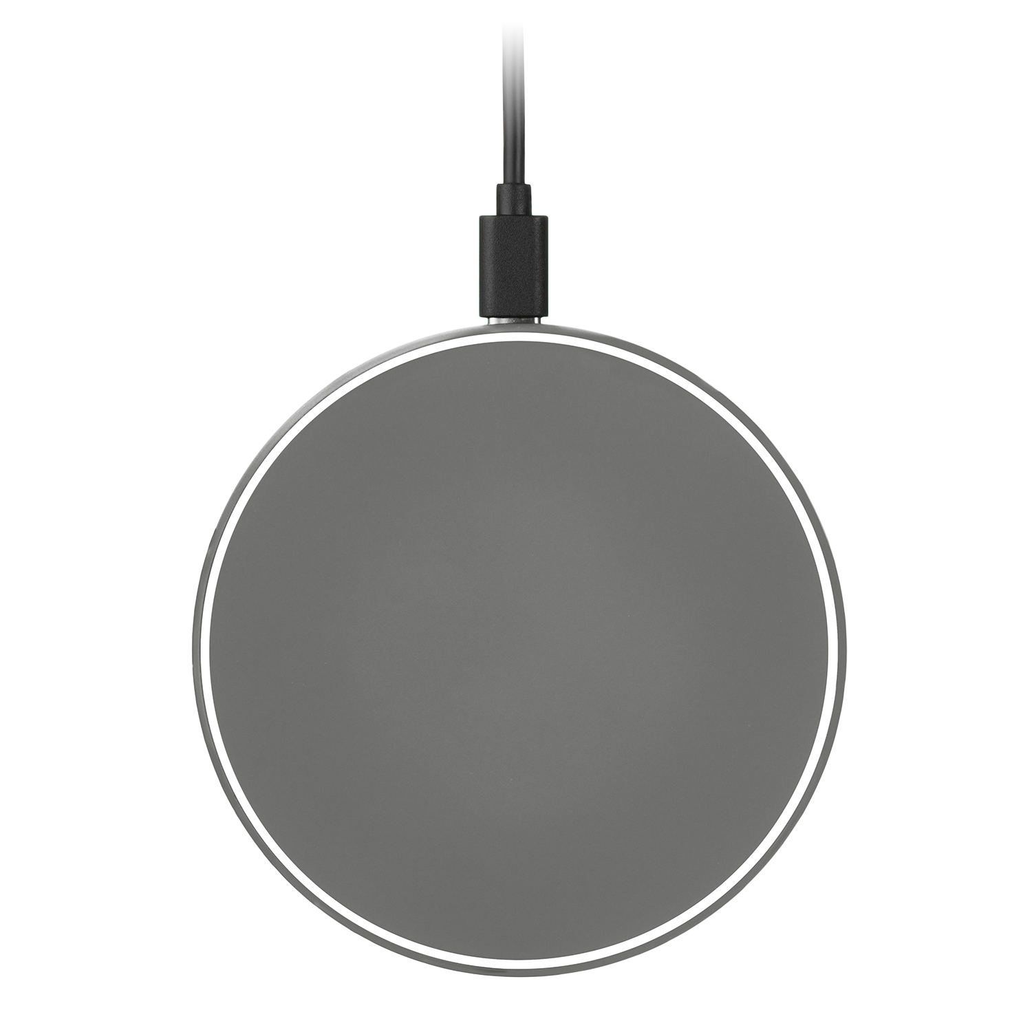 Беспроводное зарядное устройство с подсветкой 15W Аурис (Auris), серое-2