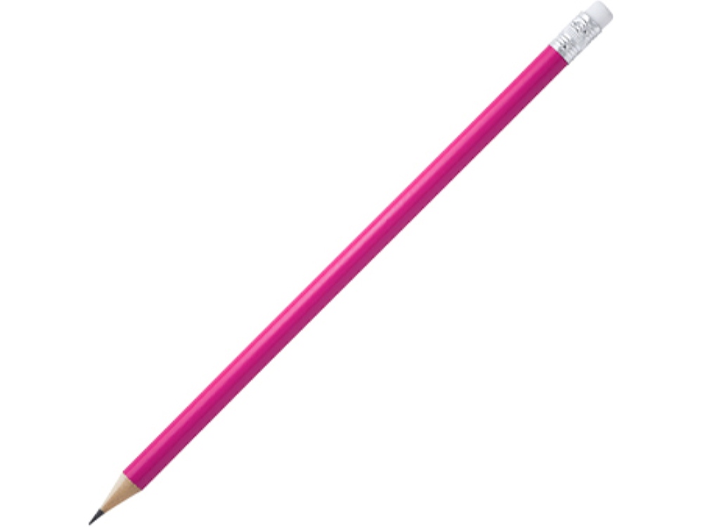 Карандаш деревянный COUVET с ластиком, фуксия-0