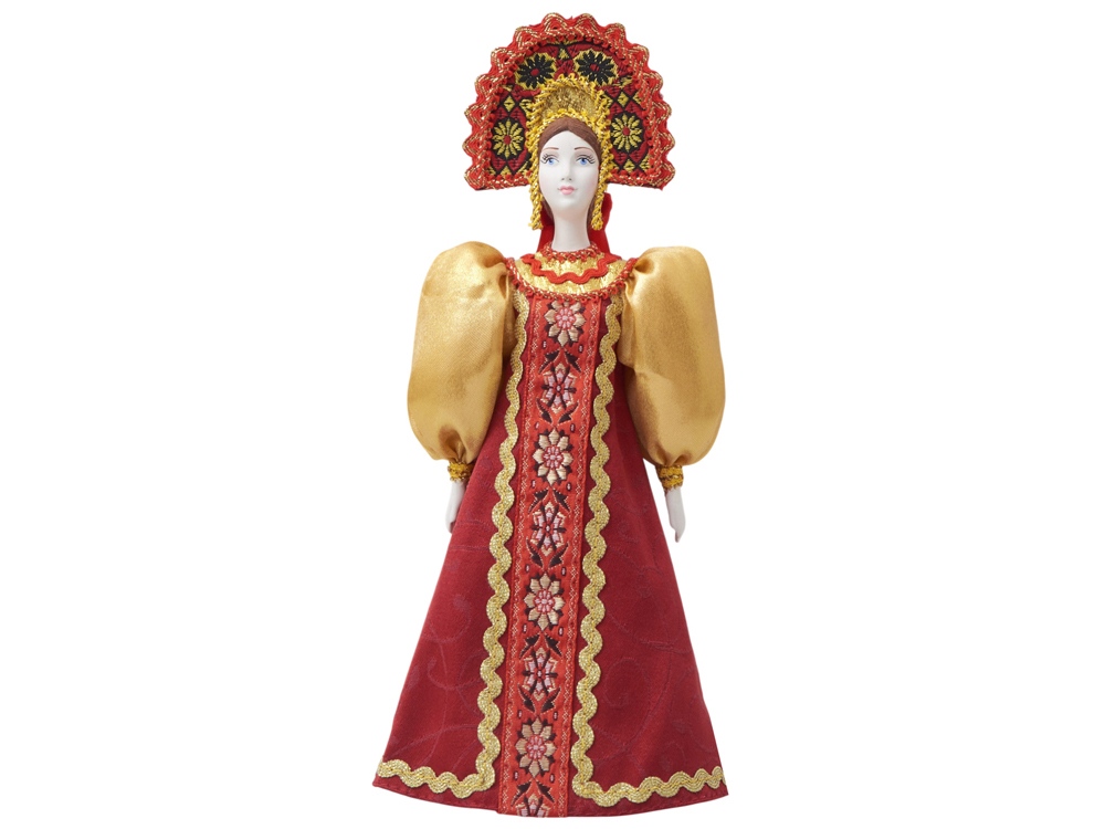 Подарочный набор: кукла фарфоровая, крем-мед, красный-14