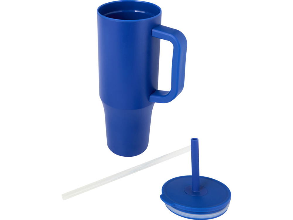 Brady термостакан с силиконовой трубочкой, объемом 900 мл, сертифицированный согласно RCS - Ярко-синий-2