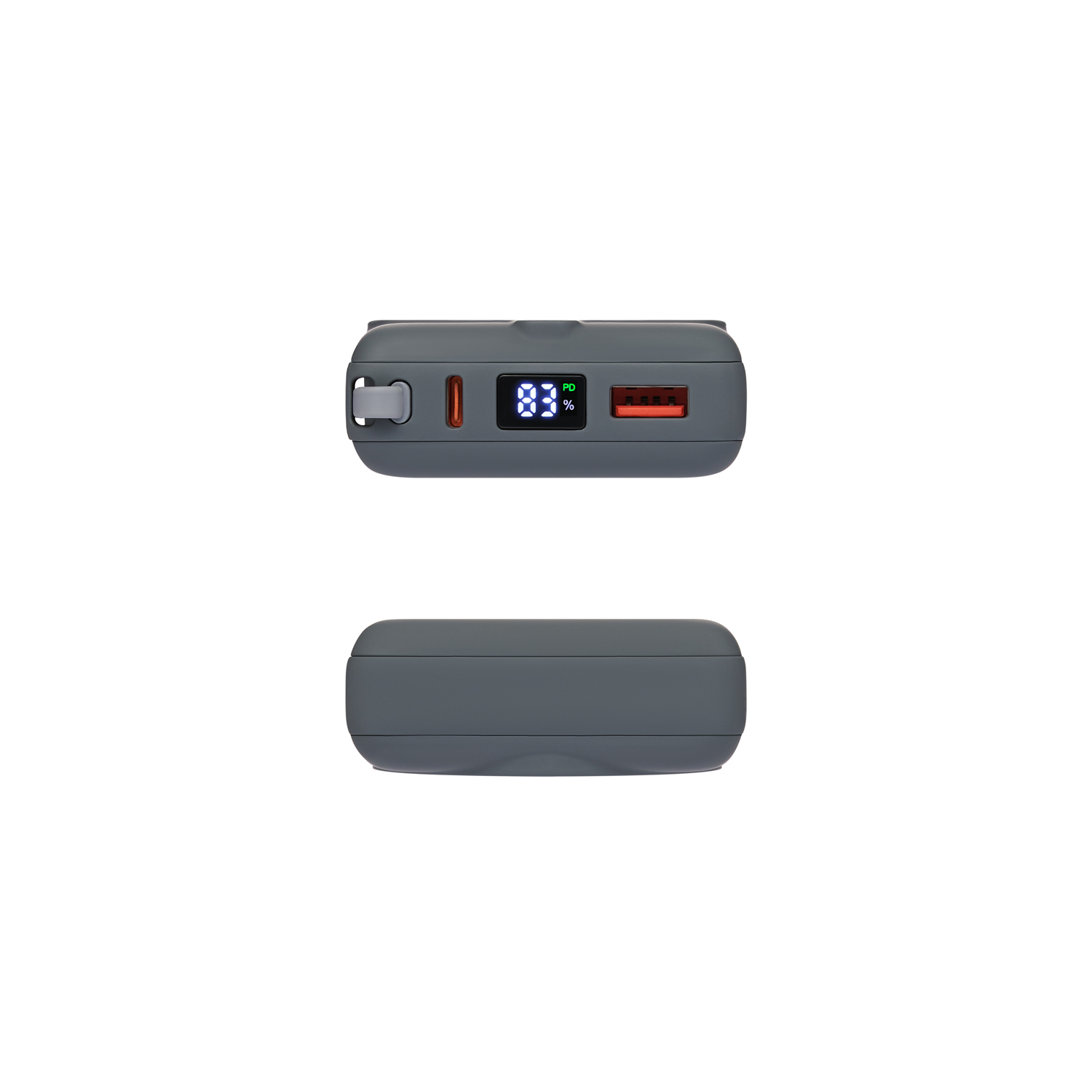Внешний аккумулятор с подсветкой Риттер PD (Ritter PD) 10000mAh с функцией беспроводной зарядки 15W, серый-7
