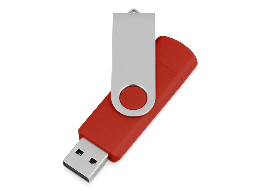 USB/micro USB-флешка 2.0 на 16 Гб Квебек OTG, красный-1