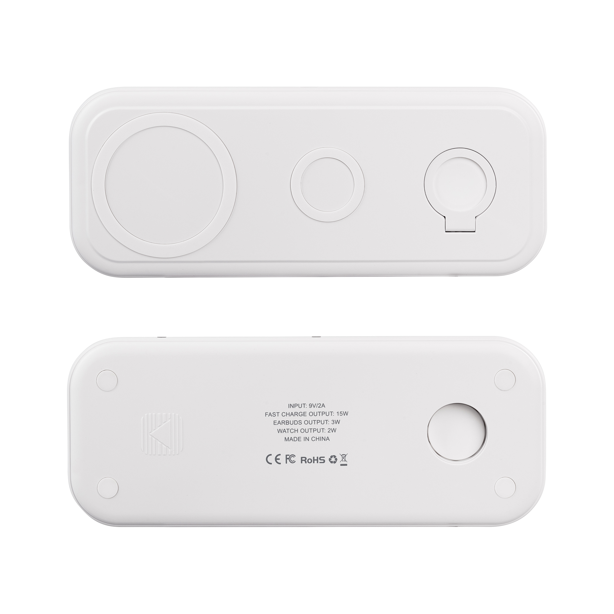 Настольная беспроводная (15W) зарядная станция "Snow Board" для смартфона, часов и наушников-3