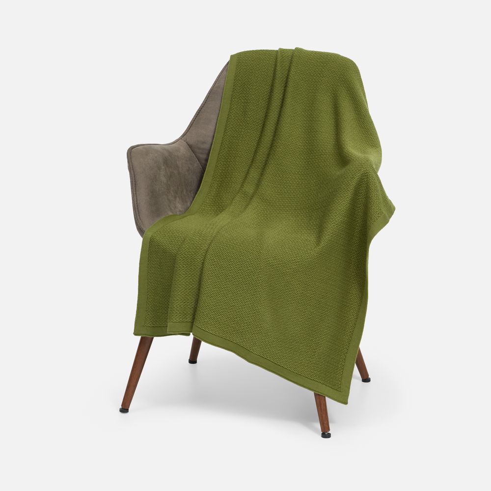 Плед Ornato, зеленый (лавровый)-0