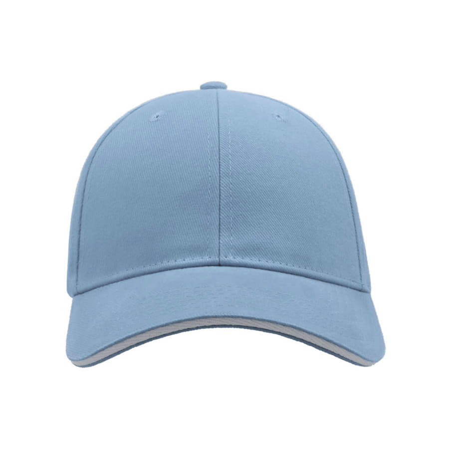 Бейсболка LIBERTY SANDWICH, 6 клиньев, сэндвич, металлическая  застежка, голубой, белый-3