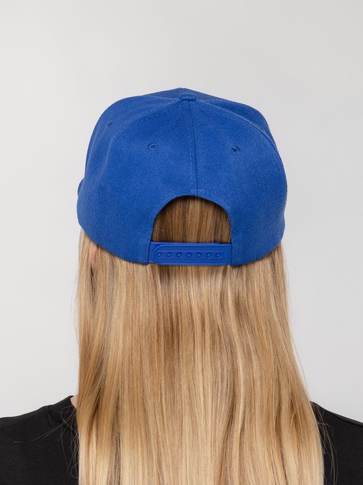 Бейсболка Snapback с прямым козырьком, ярко-синяя-4