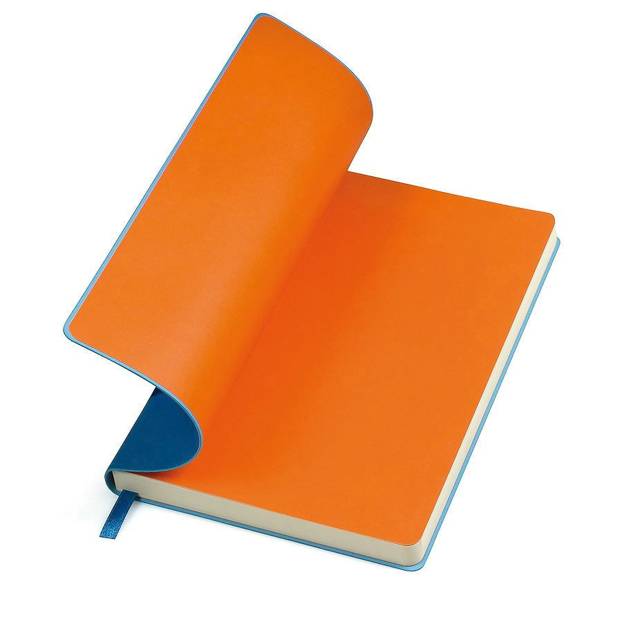 Ежедневник недатированный "FunkyPlan", 130*210 мм, синий, оранжевый форзац, блок-линейка, синий, оранжевый-5