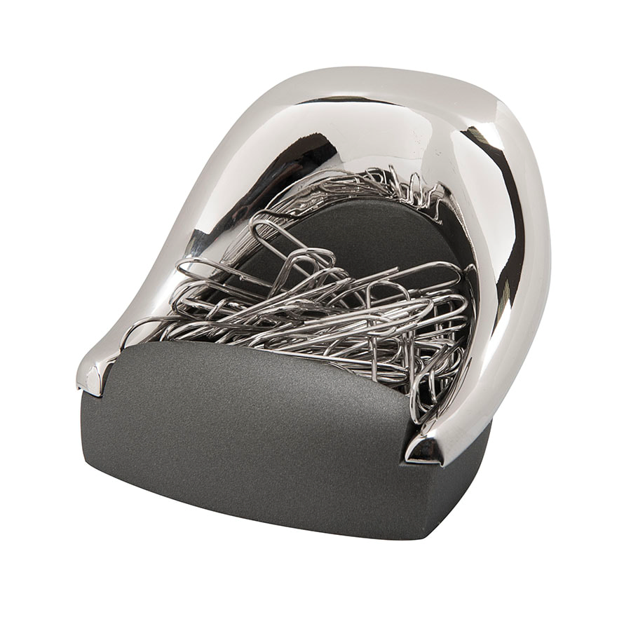 Подставка для  скрепок "КРЕСЛО"; 7,2х6,5х5,1 см; металл; лазерная гравировка, серебристый-0