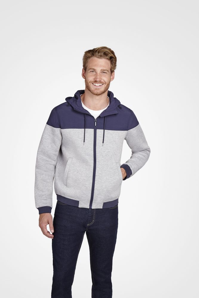Куртка унисекс Voltage, серый меланж с темно-синим-2