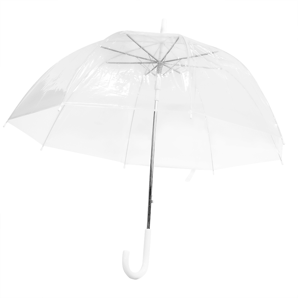 Зонт-трость Klar с прозрачным куполом, Белый-1